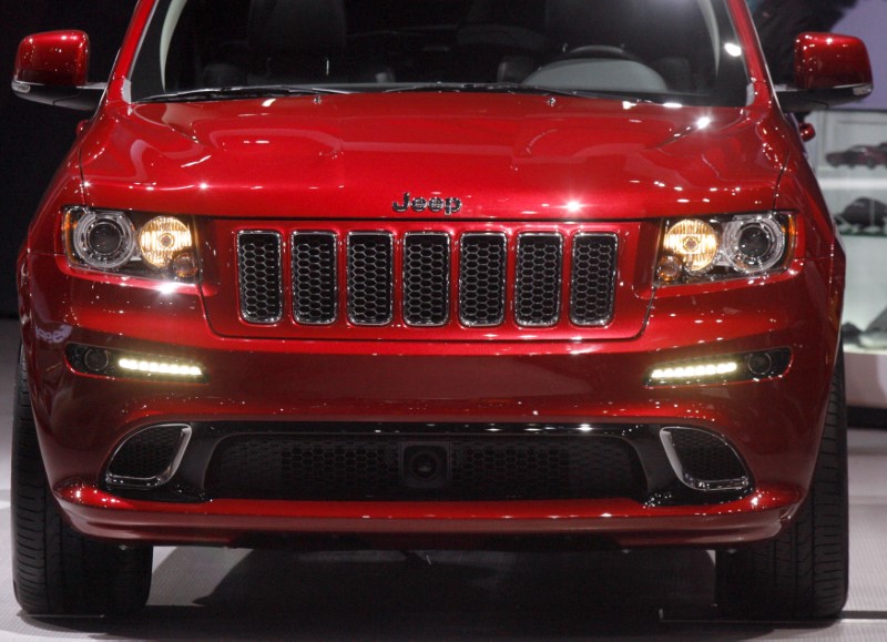 LED lights are shown on a 2012 Jeep Grand Cherokee during the first media preview day at the 2012 Chicago Auto Show in Chicago