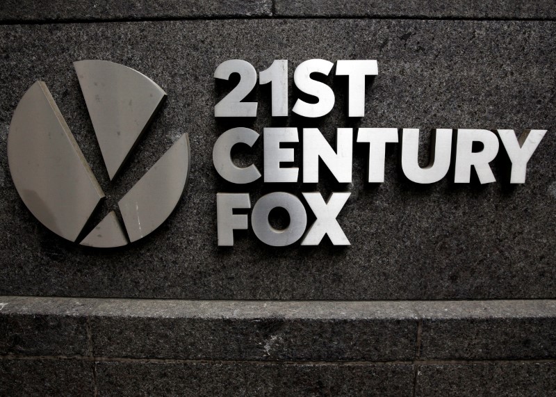 The 21st Century Fox logo is seen outside the News Corporation headquarters in New York
