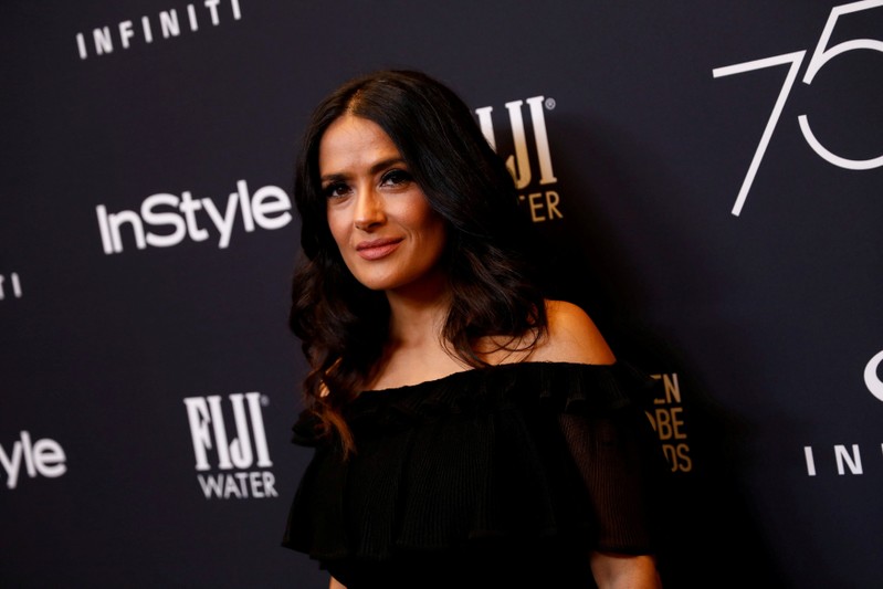 FILE PHOTO: Actor Hayek attends the Hollywood Foreign Press Association (HFPA) and InStyle celebration of the 75th Annual Golden Globe Awards season at Catch LA in West Hollywood