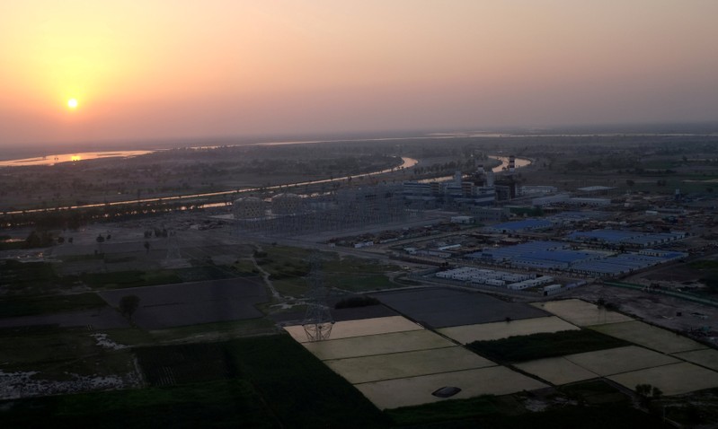 An aerial view of the Haveli Bahadur Shah LNG power plant in Jhang