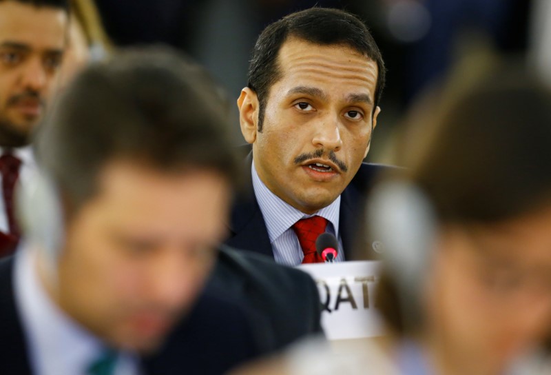 Qatar's foreign minister Sheikh Mohammed bin Abdulrahman al-Thani attends the 36th Session of the Human Rights Council in Geneva