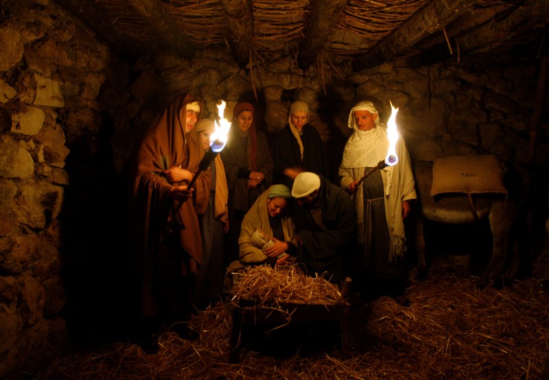 FILE PHOTO: Israeli Arabs perform nativity scene in Nazareth