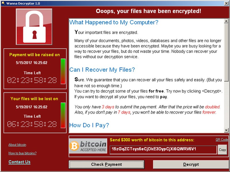 FILE PHOTO: A screenshot shows a WannaCry ransomware demand, provided by cyber security firm Symantec