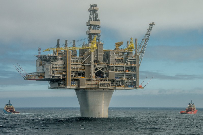Handout photo of ExxonMobil’s Hebron oil platform is shown off the coast of Canada’s Newfoundland & Labrador