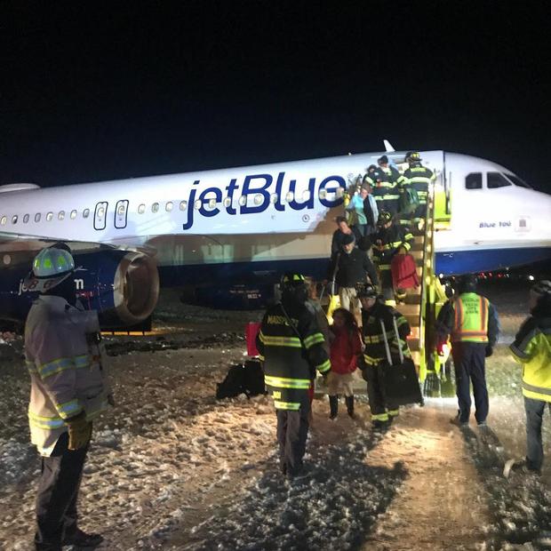 Plane goes off the taxiway at Boston’s Logan Airport