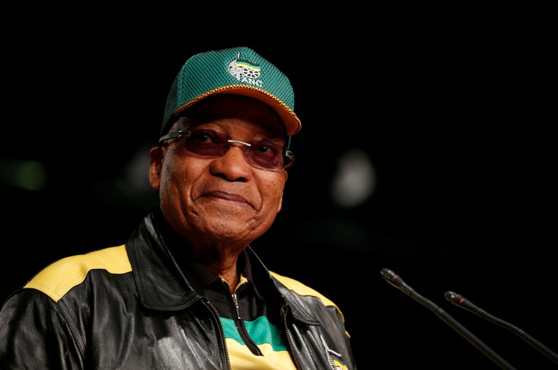 FILE PHOTO: South Africa's President Zuma looks on at the ANC in Soweto