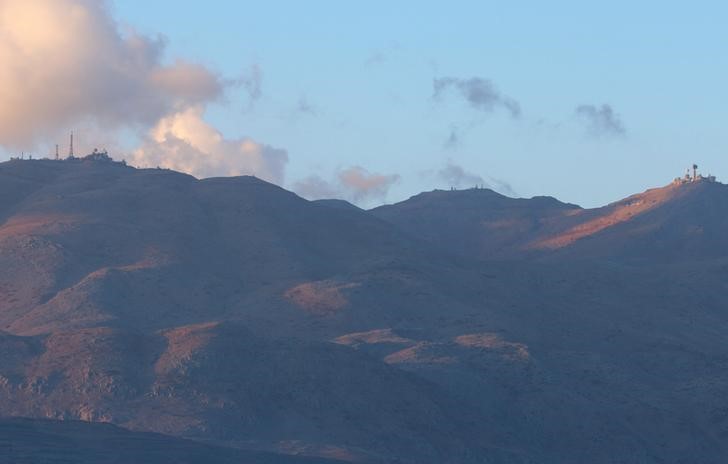 A view of Mount Hermon as seen from Jubata al-Khashab in Quneitra province