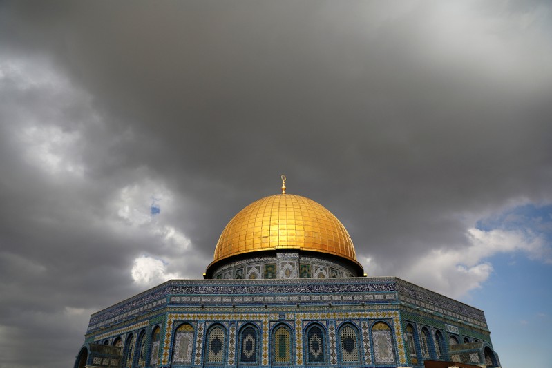 Clouds gather over the Dome of the Rock, located on the compound known to Muslims as Noble Sanctuary and Jews as Temple Mount, in Jerusalem's Old City