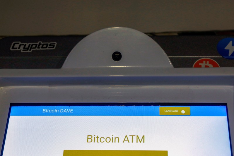 A Bitcoin ATM is seen at the Bitcoin Center NYC in New York