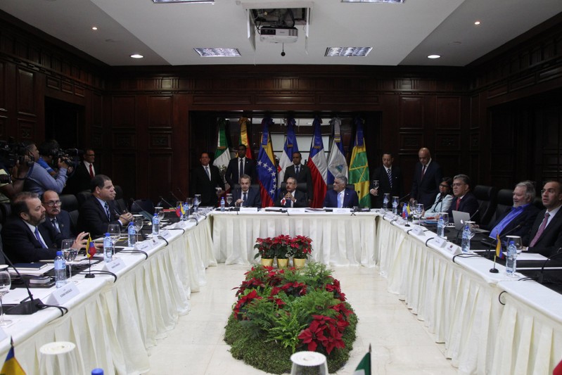 A general view of the Venezuelan government and opposition meeting in Santo Domingo