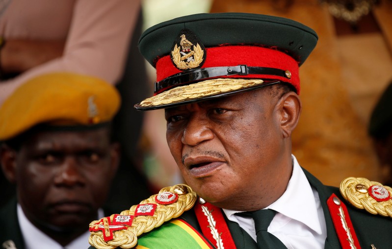 Commander of Zimbabwe Defence Forces General Constantino Chiwenga looks on after the swearing in of Emmerson Mnangagwa as Zimbabwe's new president in Harare