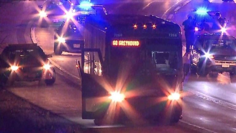 Armed man in custody following Greyhound bus police chase