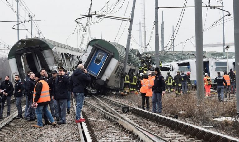 As many as five dead after train derails near Milan: fire brigade official