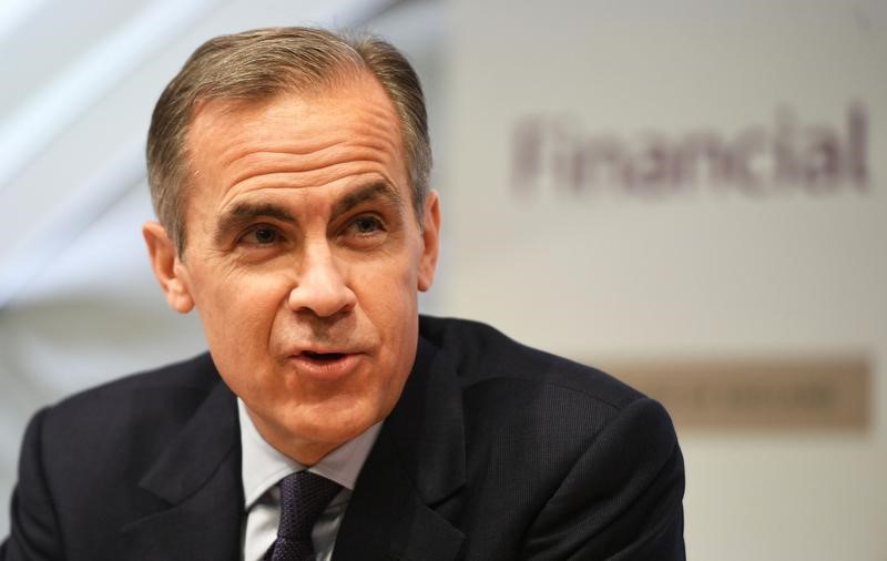 Bank of England Governor Mark Carney speaks during the Bank's financial stability report at the Bank of England in the City of London