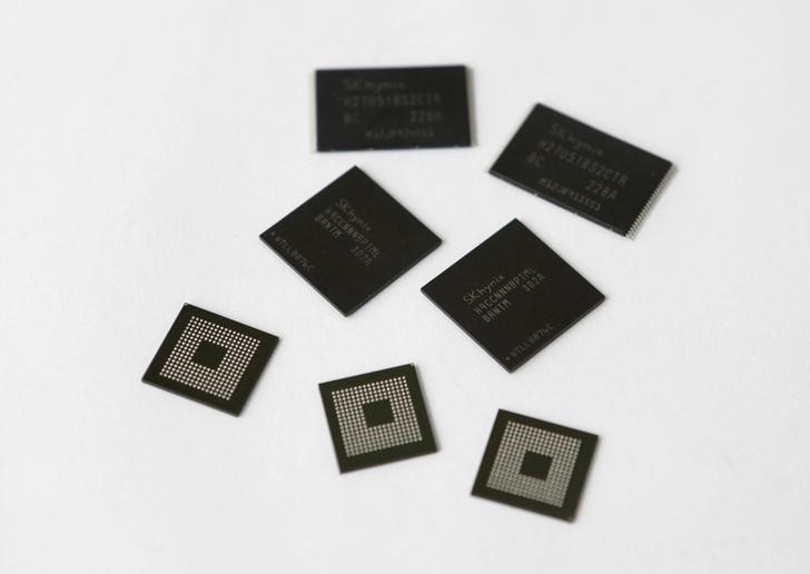 Picture illustration of mobile memory chips made by chipmaker SK Hynix taken in Seoul