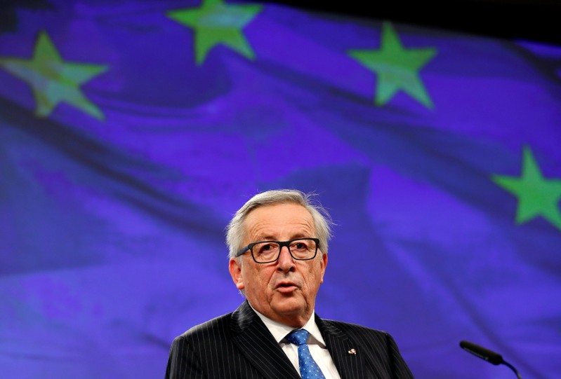 FILE PHOTO:EU Commission President Juncker holds a news conference after meeting Austria's Chancellor Kurz in Brussels