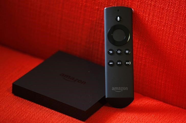 Amazon Fire TV set pictured after a news conference in New York
