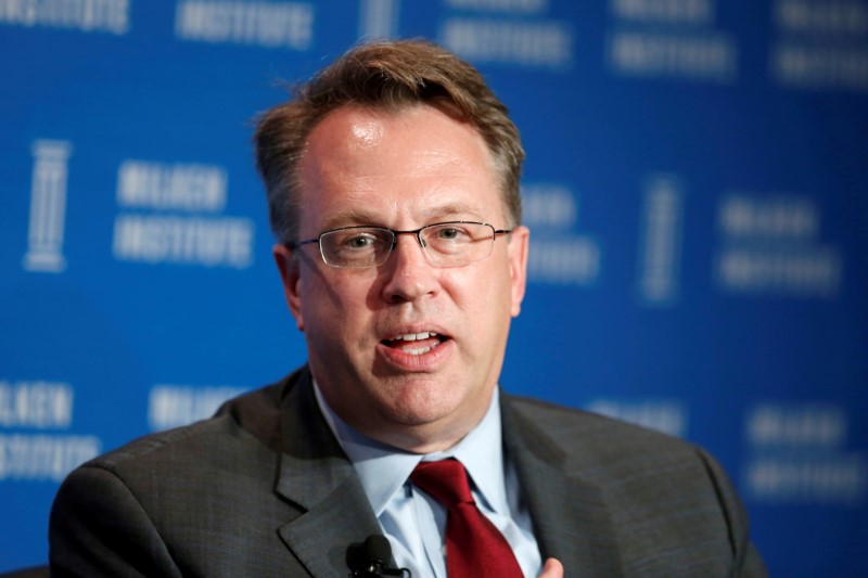FILE PHOTO - John Williams of the Federal Reserve Bank of San Francisco at the Milken Institute Global Conference in Beverly Hills