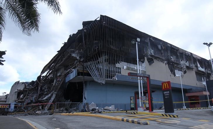 A view of a mall after it was gutted by a fire in Davao