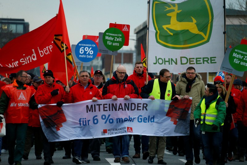 German metal workers union IG Metall protest in Mannheim