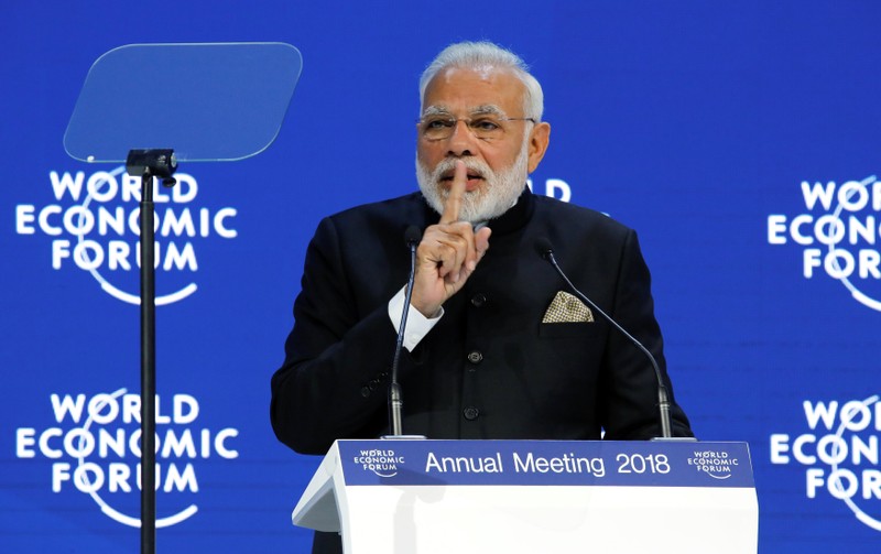 India's Prime Minister Narendra Modi speaks at the Opening Plenary during the World Economic Forum (WEF) annual meeting in Davos
