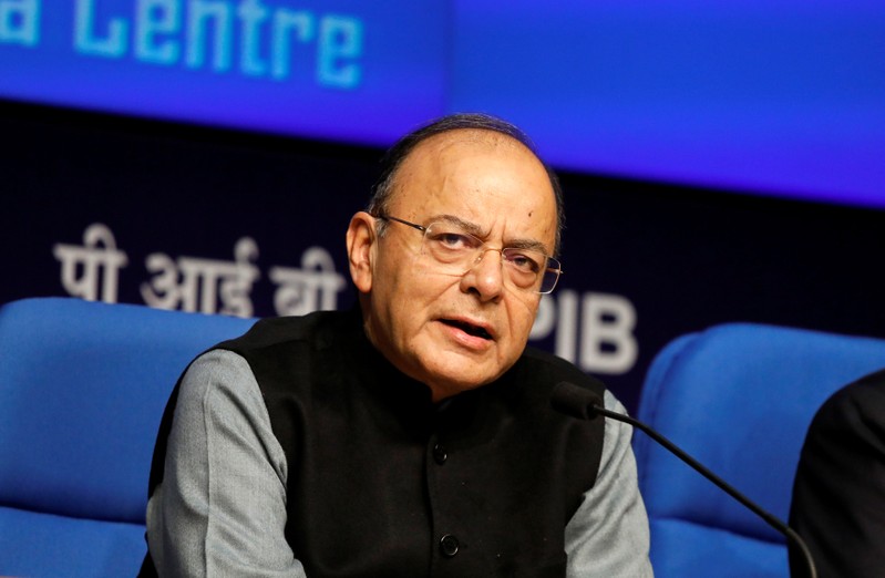 India's Finance Minister Arun Jaitley attends a news conference sharing details about the recapitalisation of public sector banks in New Delhi