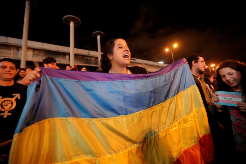 People celebrate in San Jose after the Inter-American Court of Human Rights called on Costa Rica and Latin America to recognize equal marriage