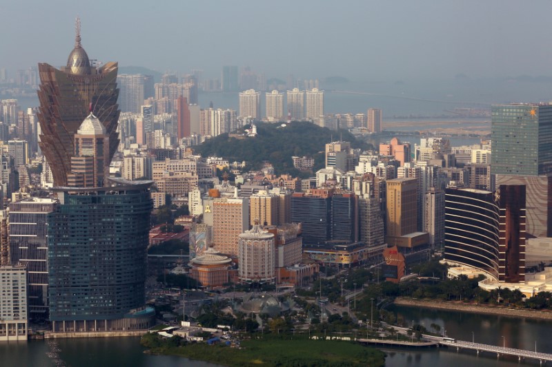 FILE PHOTO: Casinos are seen in a general view of Macau