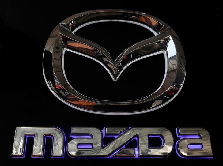 FILE PHOTO: A Mazda Motor Corp. logo is pictured at the International Auto Show in Mexico City
