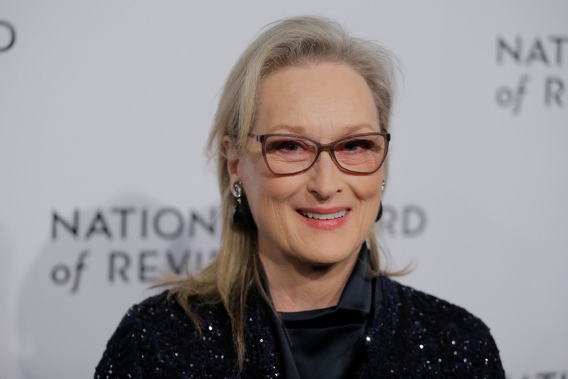 Actor Meryl Streep arrives with Kate Capshaw to attend the National Board of Review awards gala in New York