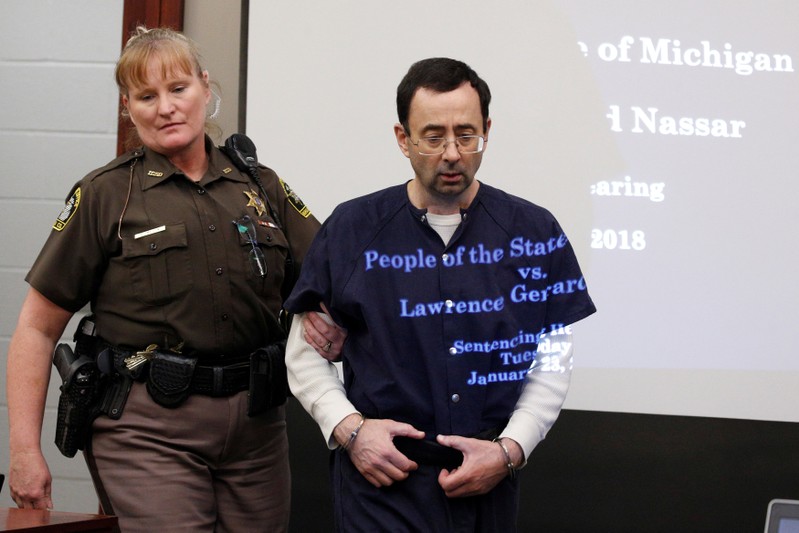 FILE PHOTO: Larry Nassar during his sentencing hearing in Lansing Michigan