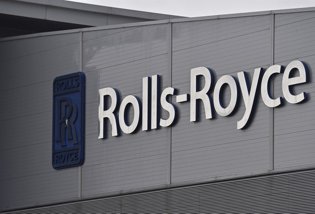 FILE PHOTO - A Rolls-Royce logo is seen at the company aerospace engineering and development site in Bristol in Britain