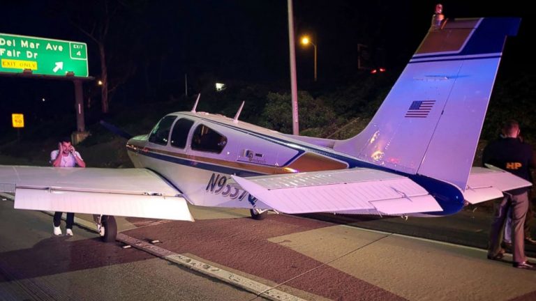 Small plane makes emergency landing on California freeway