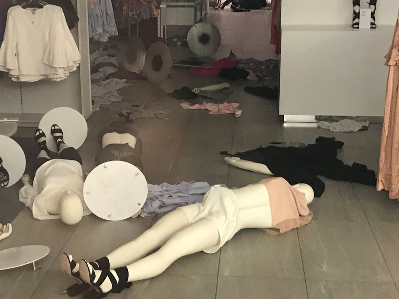 Vandalised H&M store is seen in Sandton