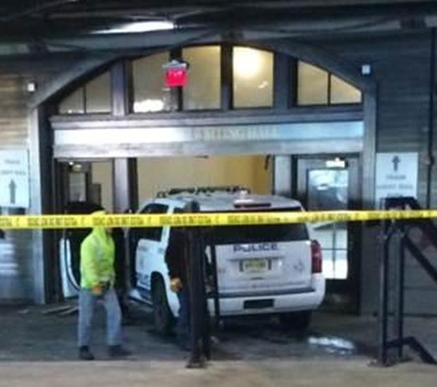 Stolen N.J. Transit police car crashes into train terminal
