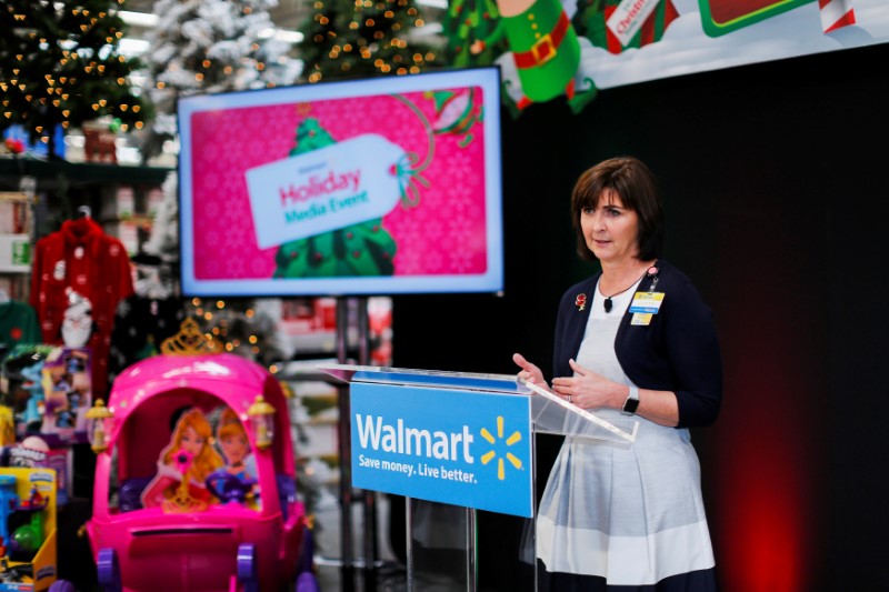 McKenna, executive vice president and chief operating officer for Walmart U.S., speaks about Christmas holiday plans during a media briefing at Walmart store in Teterboro