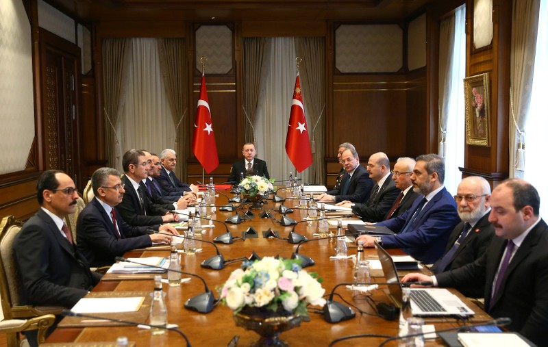 Turkish President Erdogan chairs a security meeting in Ankara