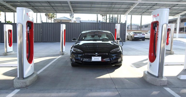 We took a road trip to visit Tesla’s first Supercharging station with a lounge