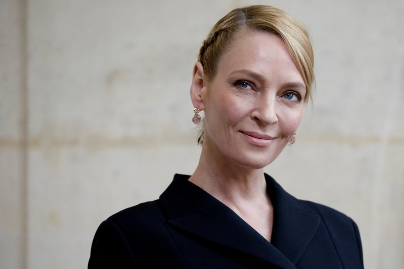 FILE PHOTO: Actress Uma Thurman poses during a photocall in Paris