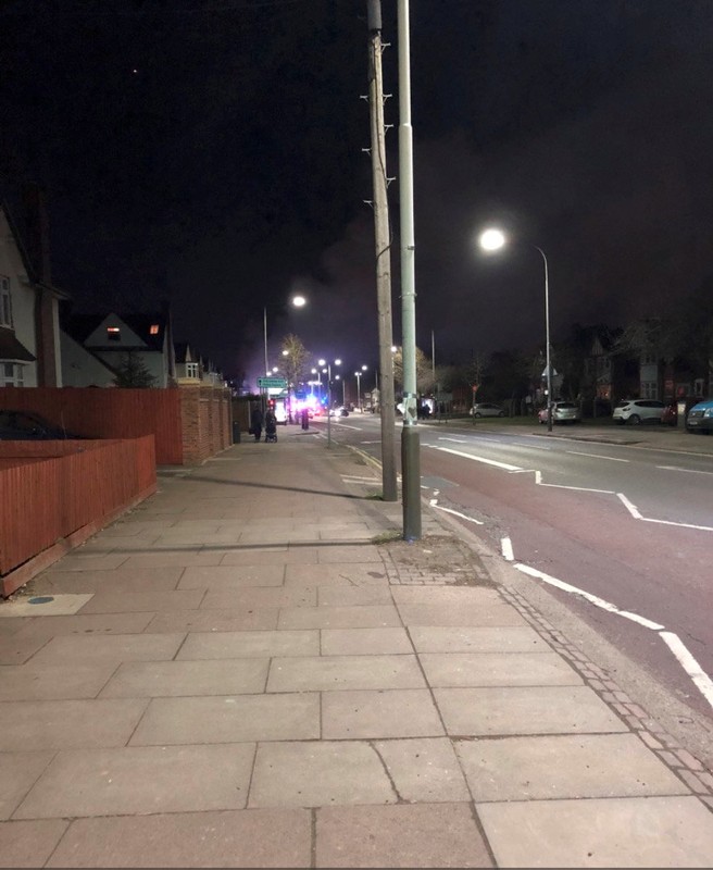 A distant view of a blast in Leicester