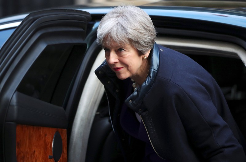 Britain's Prime Minister Theresa May returns to 10 Downing Street in London