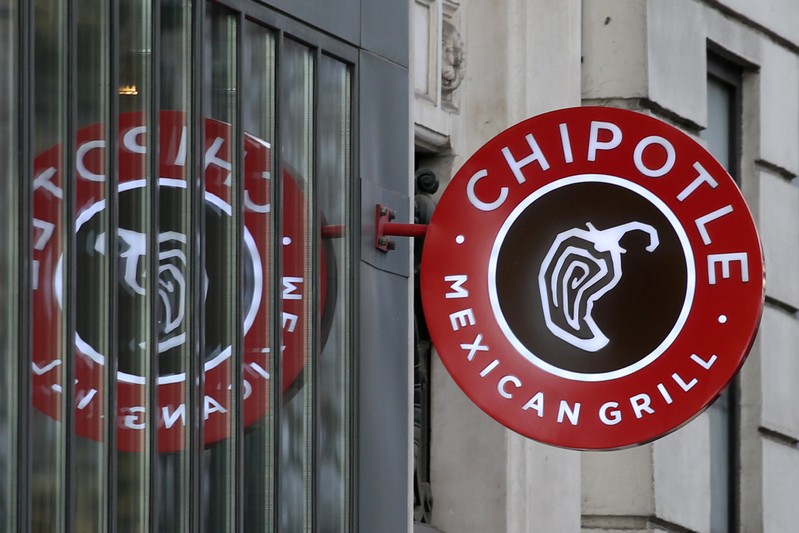 FILE PHOTO: The logo of Chipotle Mexican Grill is seen at a restaurant in Paris