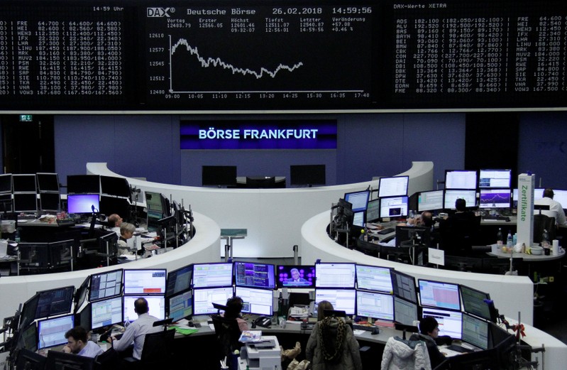 The German share price index, DAX board, is seen at the stock exchange in Frankfurt