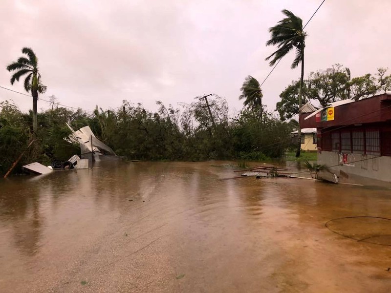 The aftermath of cyclone Gita is seen in Nuku'alofa
