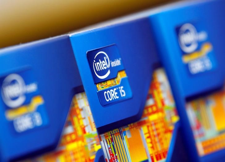 FILE PHOTO - Intel processors are displayed at a store in Seoul