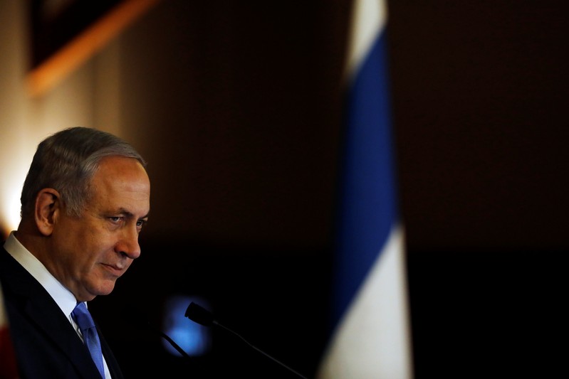 Israeli Prime Minister Benjamin Netanyahu speaks during an event organized by the Conference of Presidents of Major American Jewish Organisations in Jerusalem