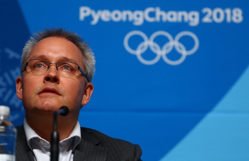 Matthieu Reeb, Secretary General of the Court of Arbitration for Sport speaks during a news conference in Pyeongchang