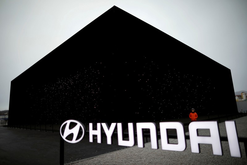 FILE PHOTO: A Hyundai Motor's booth is seen near the Pyeongchang Olympic Plaza in Pyeongchang