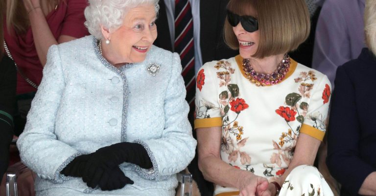 Queen shocks fashion world, joins Vogue’s Anna Wintour on the front row at London Fashion Week