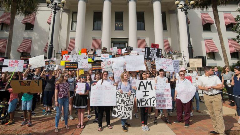 Survivors of school shooting seek ‘middle ground’ on gun control debate